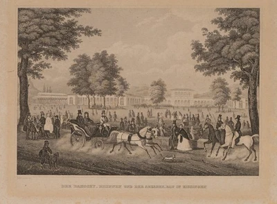 B. METZEROTH (19.Jhd), Arkadenbau in Bad Kissingen, Sst. Romantik Stadtbilder - Bild 1 von 4