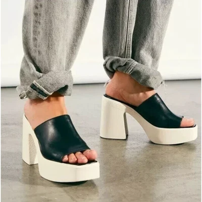 Free People Women's 'Zoe' Platform Slide Sandal in Black Art OB1313958 Size 39 - Image 1 of 4