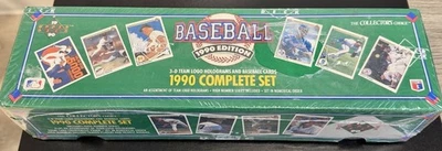 1990 Upper Deck полный заводской запечатанный набор (1-800) с большими номерами и наклейками! - Изображение 1 из 3