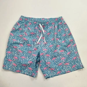 Chubbies Blue Pink Flamingo Mesh Lined Bathing Suit Swim Trunks 7” Size XL - Picture 1 of 8