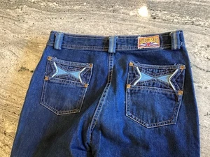 VGT 70s 80s Women’s French Star Bootcut Flare Jeans 29x32 Boho Hippie - Picture 1 of 9