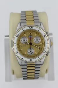 Tag Heuer CE1121.BB0304 Mens 2000 Series Chronograph Watch 575.406 Gold Silver - Picture 1 of 12