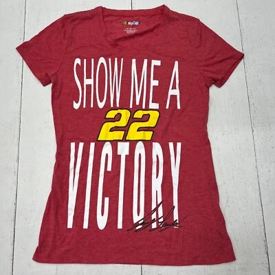 Camiseta Nascar Roja Manga Corta #22 Joey Logano Gráfica Mujer Talla Pequeña Foto 1 de 4