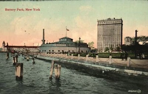 Vintage Postcard Battery Park Historical Landmark New York Leighton & Valentine - Picture 1 of 2