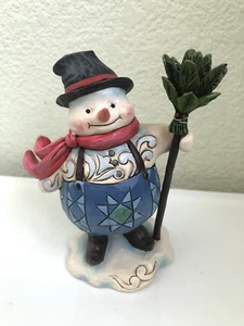 Figura muñeco de nieve con tirantes Jim Shore Heartwood Creek Keep Your Spirits Up - Imagen 1 de 6