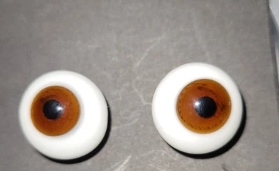 Ojos de vidrio soplado marrón vintage de 16 mm para globos oculares de porcelana o muñecas renacidas ES100 Foto 1 de 2
