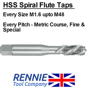 Wiseman HSS Spiral Flute Hand/Machine Taps. Metric course/Fine/Standard Pitch - Picture 1 of 1