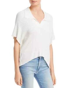 Rag & Bone Womens Dakota SS White Collar V-Neck Sweater Top M, NWT $275. (bn21) - Picture 1 of 7