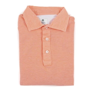 Borrelli Napoli Orange Pique Knit Cotton Polo Shirt Slim M (Eu 48) NWT $350 - Picture 1 of 6