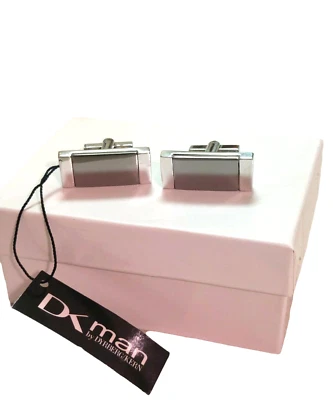 Dyrberg Kern Cufflinks 925 Silver Plated And Titanium Plating Inlay (MSRP $129) - Image 1 of 4