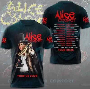 Alice Cooper Too Close For Comfort Tour Us 2025 3D T-Shirt - Picture 1 of 5