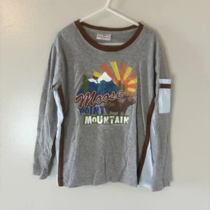 Hanna Andersson Boys Shirt Moose Point Mountain Long Sleeve Sz 120 (6-7) - Picture 1 of 6