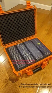 Large Orange IP65 Waterproof Travel & Storage Case for Graded Card Slab Holders - Picture 1 of 12