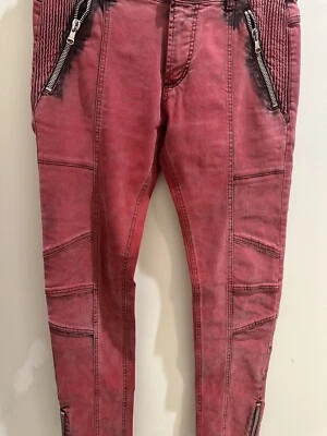 Pantalones de mezclilla Balmain Biker talla 34 hechos en Italia negros %100 auténticos Italia Foto 1 de 4
