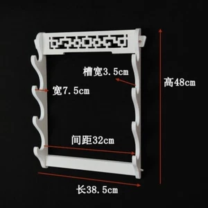 Wall Mount Japanese Samurai Sword Holder Stand Katana Tanto Rack White 4 Tier - Picture 1 of 2