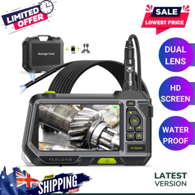 TESLONG NTS500 5'' Endoscope Borescope 5.5mm Dual Lens 1M/3M Inspection Camera - image 1 of 4