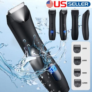 Men's Manscaping Pubic Hair Trimmer Waterproof Groin Electric Ball Body shaver - Picture 1 of 14