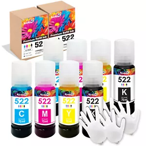 8 Bottles 560ML Koala Ink Refill Kit 522 Ink ET-4800 2800 2803 2720 4700 502 542 - Picture 1 of 10