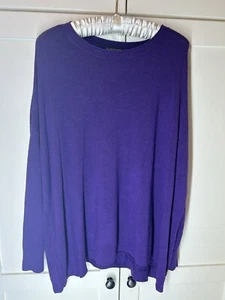 Eileen Fisher Italian Yarn Merino Wool Pullover Sweater Purple Medium Relaxed - Picture 1 of 5