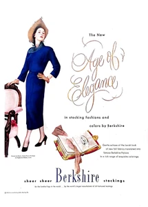 Stockings 1948 Print Ad Berkshire Stockings Elegant  Women in Dress 10x14 - Picture 1 of 4