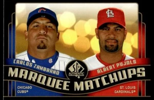 2008 SP Authentic Marquee Matchups Carlos Zambrano/Albert Pujols Chicago - Picture 1 of 2