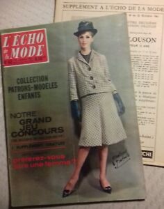 France vintage 'L'Echo de la Mode' lifestyle mag. Oct 1961 Persia / Dralon / Art
