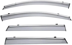 Window Visors Wind Deflectors Kia 2016-2020 Sorento with Chrome Trim Rain Guards - Picture 1 of 8