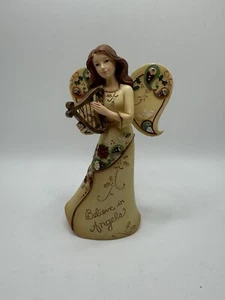 Vintage 2009 Perfect Paisley Believe Angel Holding Harp, 5-1/2 Tall, No. 76113 - Picture 1 of 6