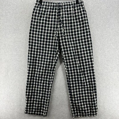 Gap Body Pajama Pants Womens Size Small Black Blue Plaid Pull On Drawstring - Imagem 1 de 4