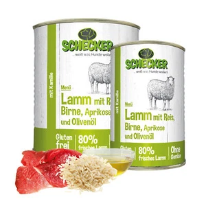 Schecker Nassfutter - 12 x 410 g - Lamm mit Reis - 80% Lamm - mit Kamillie  - Bild 1 von 5