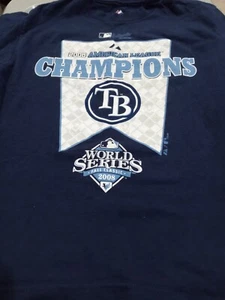 Majestic Tampa Bay Rays 2008 American League Champions T Shirt Boys M - Picture 1 of 5