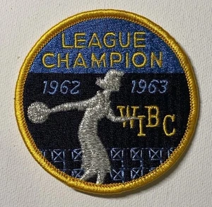 Vintage 1962 1963 League Champion WIBC Embroidered Bowling Patch Badge - Picture 1 of 2