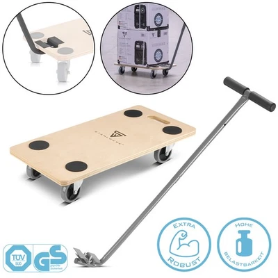 STAHLWERK Rollwagen mit Handgriff bis 250 kg 58x29 cm Transportwagen Rollbrett - Bild 1 von 4