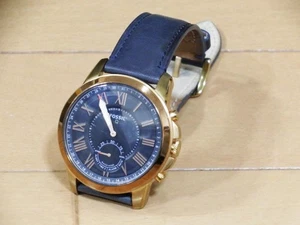 Fossil Smartwatch Hybrid Ftw1155 Navy/Gold - Picture 1 of 4