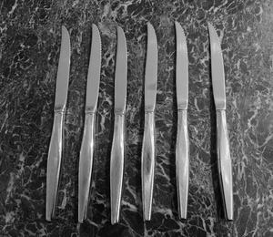 6 Steakmesser selten! Oneida Wm A Rogers Premier Windrift Edelstahl TOP - Bild 1 von 5