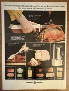 1964 GE General Electric Cordless Slicing Knife Meat Bread Cheese 60s Print Ad - Picture 1 of 2