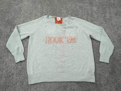 Suéter Pullover Texas Longhorns para Mujer XL NCAA Gancho 'Em Rosa Gris Piña Foto 1 de 4