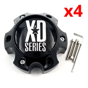 Set of 4 KMC XD Series 796 797 798 808 Gloss Black 6 Lug Center Cap 1079L140GB - Picture 1 of 7