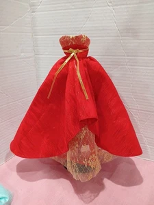 Barbie 2014 Holiday Model Muse Red Dress Gold Lace Ballgown Dress Only - Picture 1 of 7