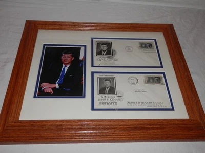Presidente John F. Kennedy Enmarcado 1er Aniversario Primer Día Edición Fundas y Foto Foto 1 de 4