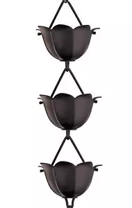 Monarch Aluminum Large Cup Lotus Rain Chains 8.5 Ft - Downspout for Gutters - Picture 1 of 4
