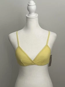 Bralette J.Crew donna S giallo brillante Swissdot pizzo nuova con etichetta - Foto 1 di 6