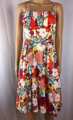 APNY Multicolor CottonBlend Florals Spaghetti Strap Dress Size 6. Spring/Summer - Image 1 of 4