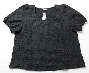Maurices Women's Plus Textured Short Sleeve Blouse AW5 Black Size 1X NWT - Picture 1 of 3