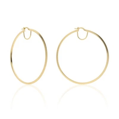 UNOAERRE ORECCHINI a cerchio grandi dimensioni bronzo placcato oro 24kt  (2390) - Immagine 1 di 4