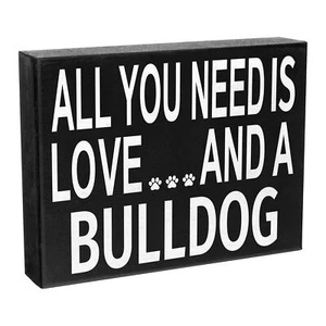 JennyGems Bulldog Gifts Bulldog Sign, Love and a Bulldog, Gifts Sign Wall Decor - Bild 1 von 10