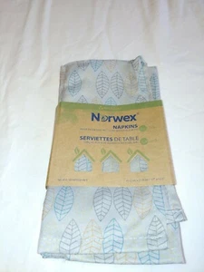 NEW Norwex Set of 4 Napkins Leaf Pattern with BACLOCK 17” X 1 - Picture 1 of 2