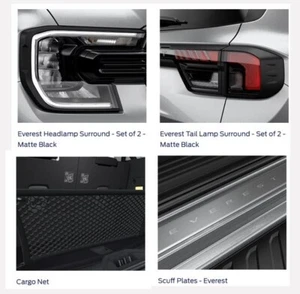 25 FORD EVEREST PLACA DE DESGASTE ENVOLVENTE MATE DELANTERA TRASERA + red de carga 4 juegos genuinos - Imagen 1 de 8