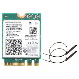 Intel Wireless-AC 3168NGW 433Mbps M.2 802.11AC wifi Card Antenna for PC Laptop