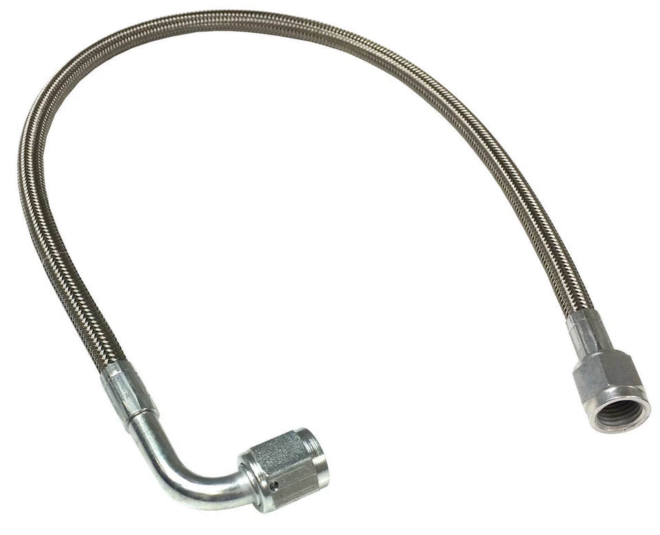-3 AN 18" Stainless Braided TFE Brake Line Straight x 90° -3 Brake hose - Image 1 of 1
